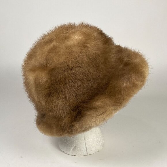 Vintage Adolfo Realities Mink Fur Cloche Bucket Hat Paris New York Winter - Picture 3 of 6